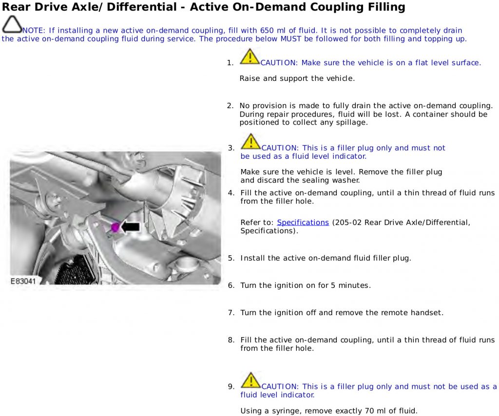 How to fill and drain the rear drive axle/ differential active on-demand coupling for Freelander 2 & Evoque